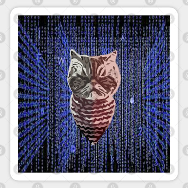 Hacker Cat Cyber Security Classic Sticker by jaml-12